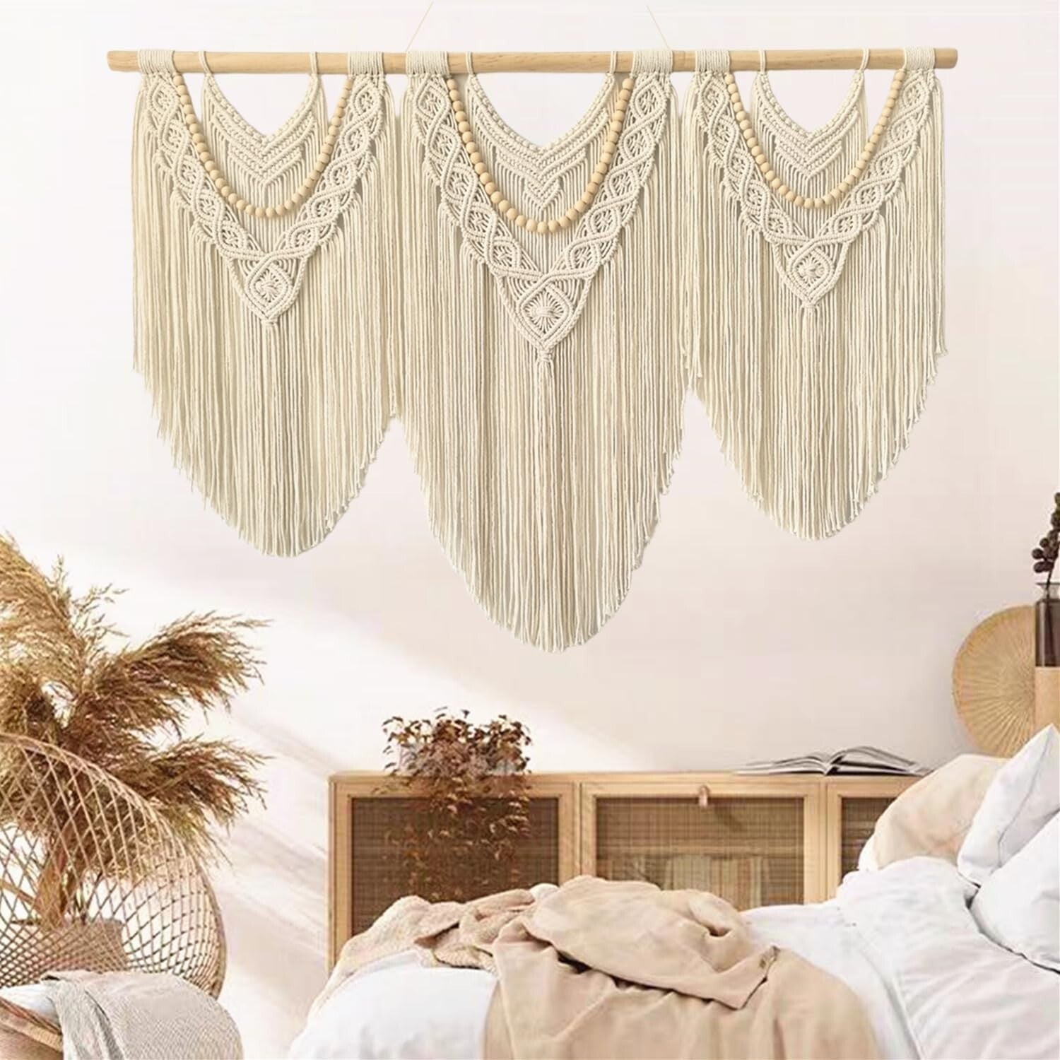 Elegant Large Macrame Tapestry - 43" x 32" Handmade Wall Decor for Any Room