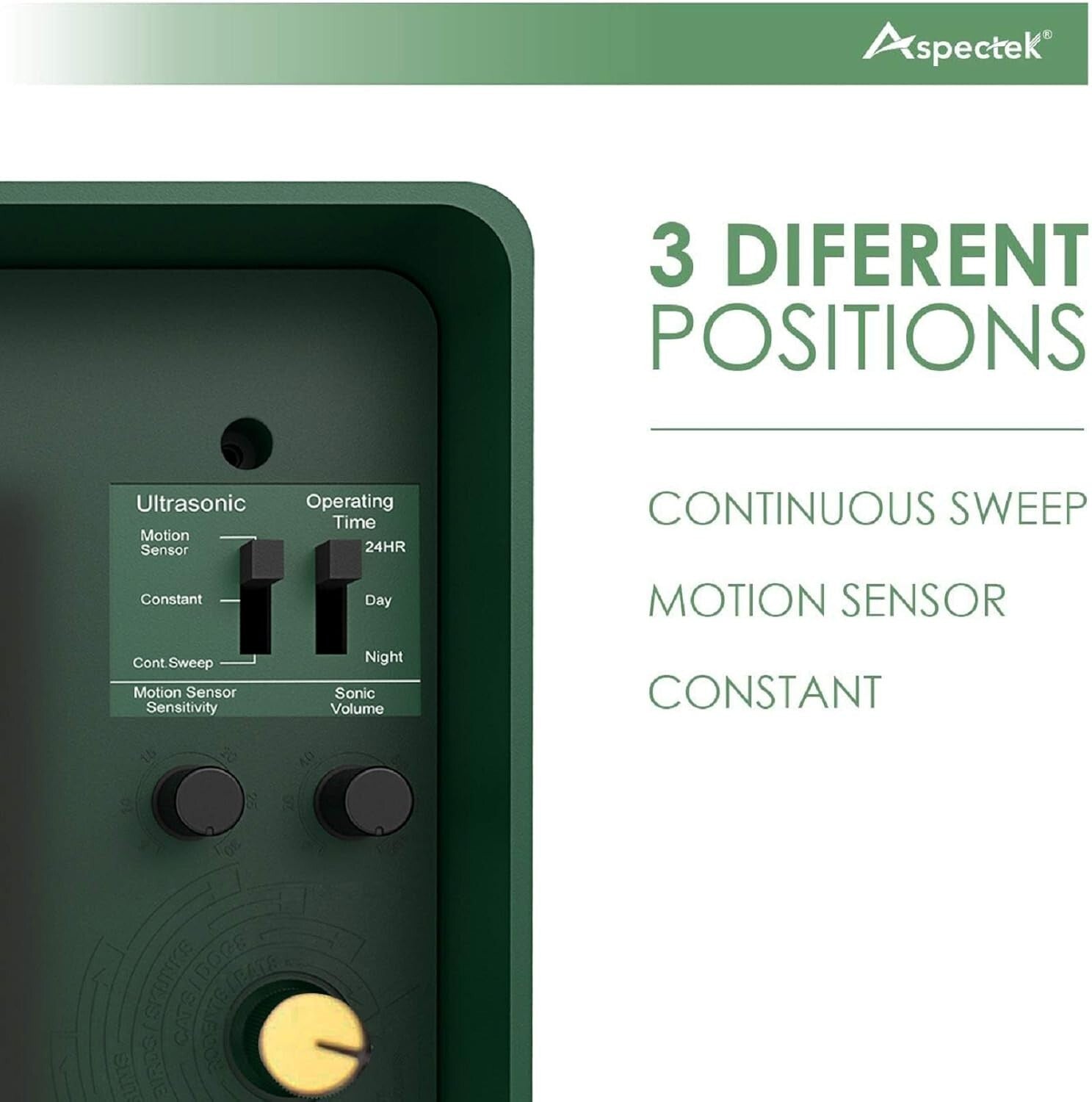 Adjustable Ultrasonic Animal Repeller - Waterproof with Extension Cord & 3 Modes