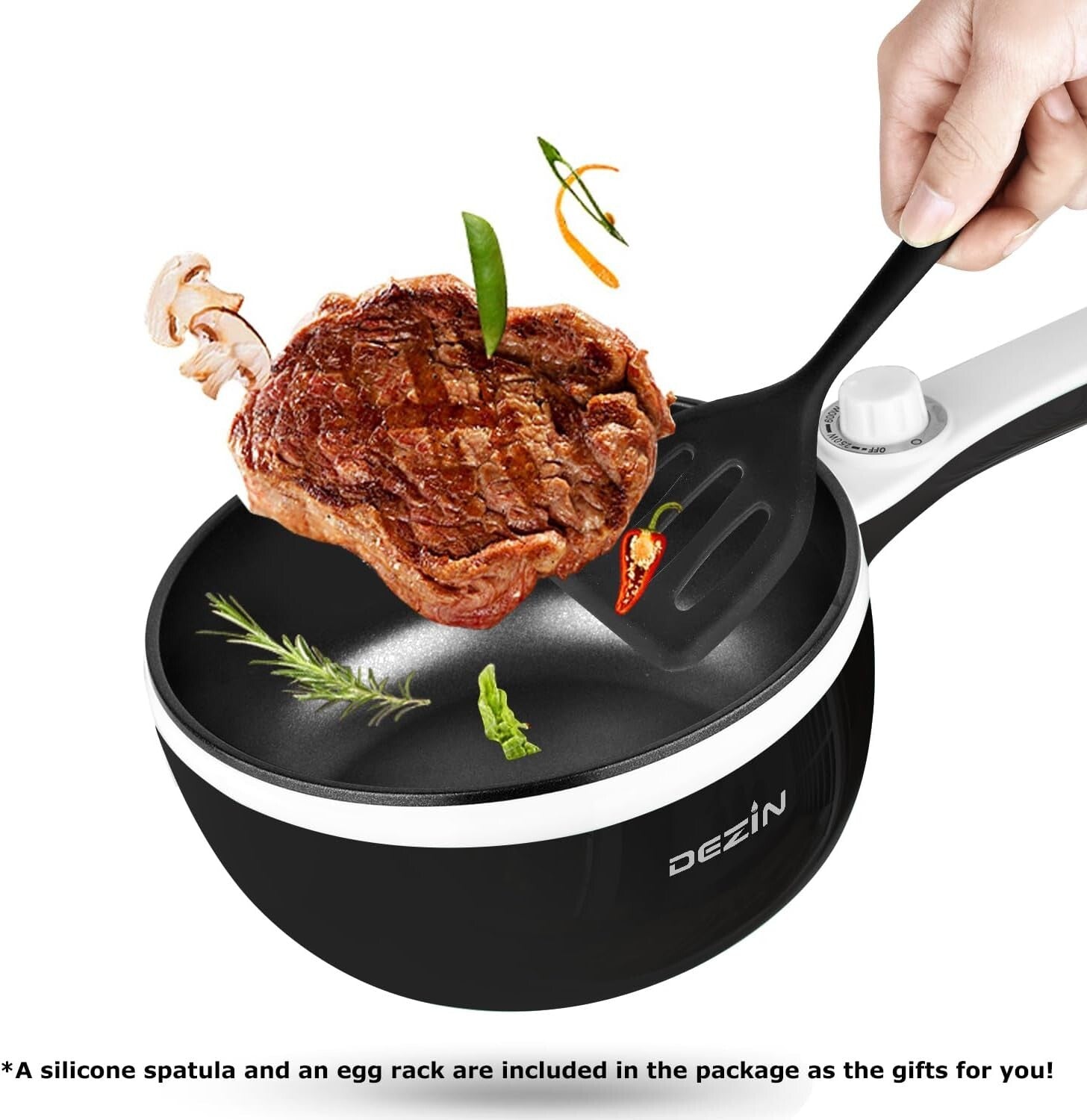 1.5L Portable Electric Hot Pot: Non-Stick Mini Sauté Pan with Power Control