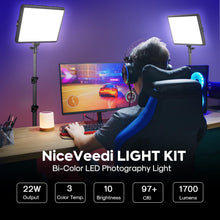 Load image into Gallery viewer, 2900-7000K Adjustable Studio Lighting Kit with 61" Tripods - Perfect for Vlogs