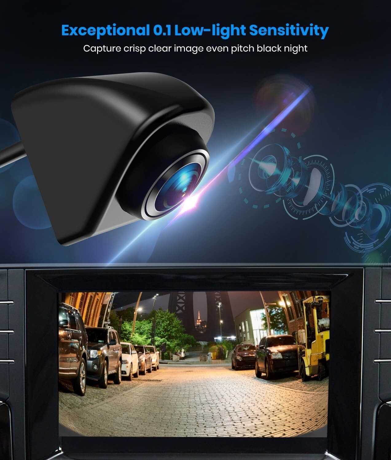 180° Ultra Wide Backup Camera - Waterproof Mini OEM Design for Easy Installation
