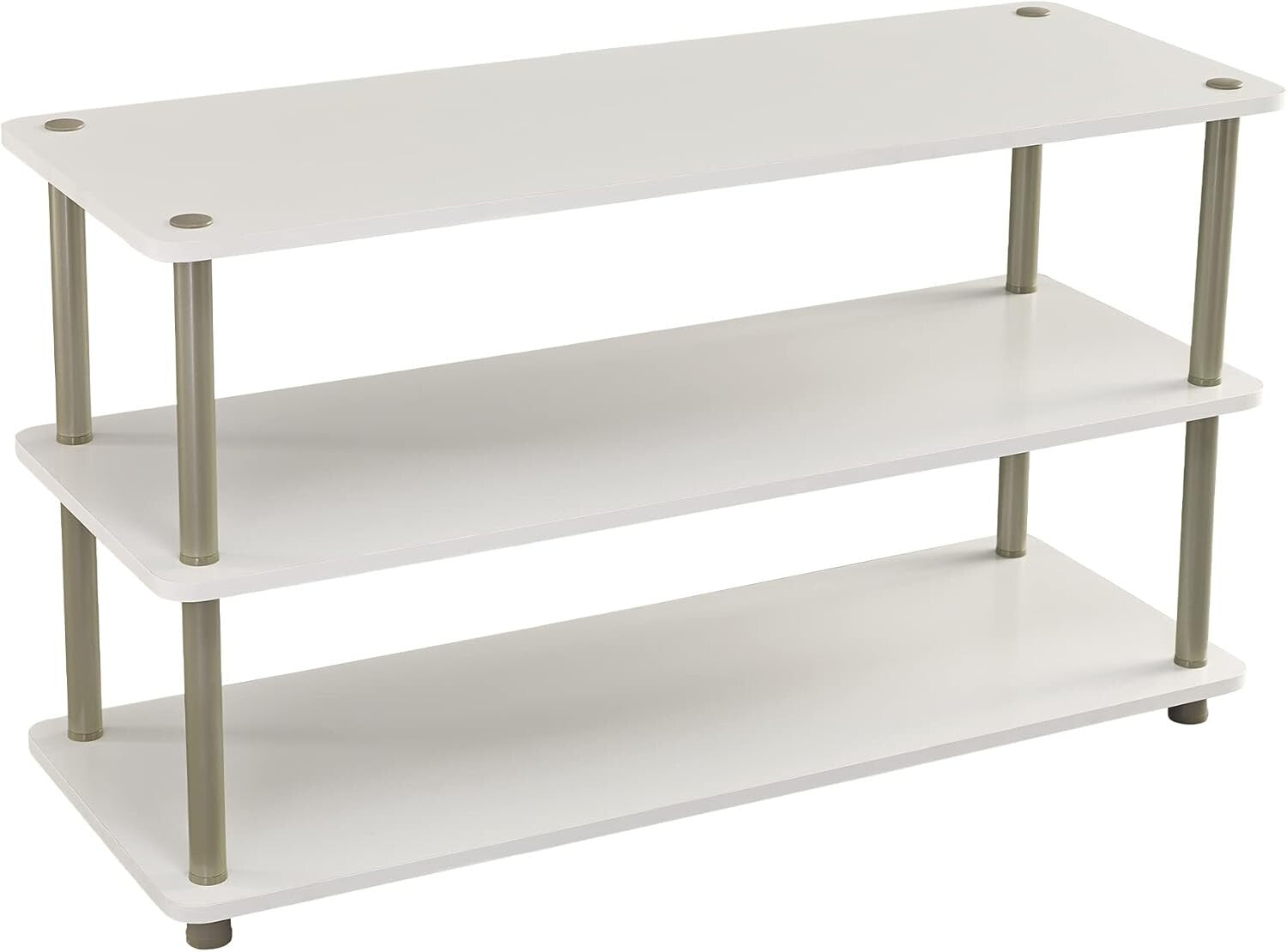 Chic 3-Tier Shelf Organizer for Shoes and Accessories in Elegant White Finish