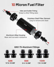 Load image into Gallery viewer, High-Performance Inline Fuel Filter - 10 Micron with Versatile Adapter Options