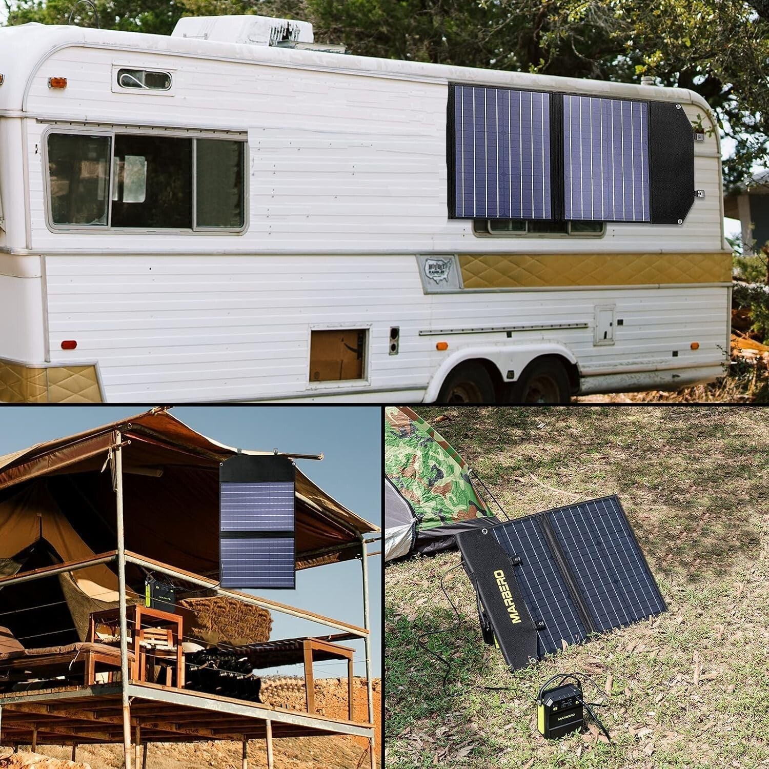 High-Efficiency 100W Portable Solar Panel with 10 Connectors for Outdoor Power