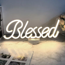 Load image into Gallery viewer, USB Powered Blessed Neon Light - Beautiful Wall Decor with Adjustable Brightness