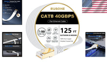 Load image into Gallery viewer, Durable 125 FT Cat 8 Ethernet Cable with Gold-Plated Connectors - Indoor/Outdoor