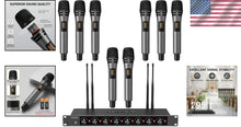 Load image into Gallery viewer, Professional Wireless Microphone System, 8x12 Channel UHF - Perfect for Events