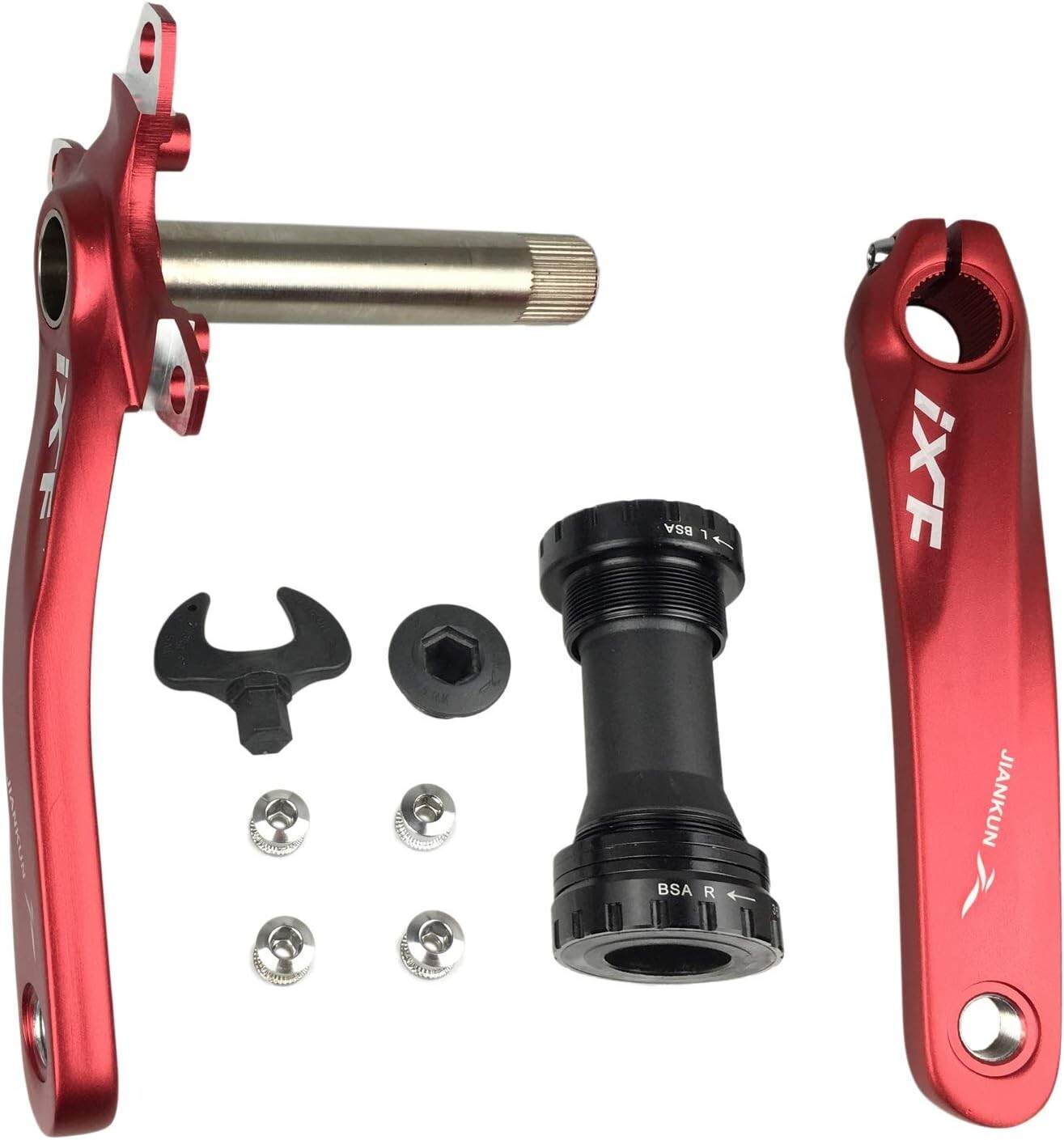 Aluminum Alloy 170mm Crank Set for Mountain & Road Bikes - Incl. Bolts & Bracket