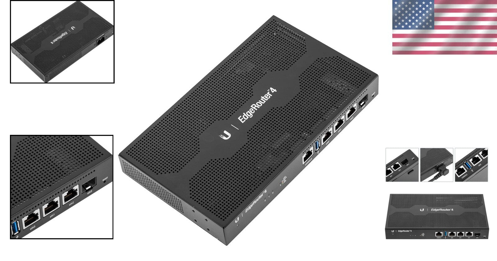 EdgeRouter 4: Ultra-Fast Routing with Gigabit Ethernet Ports & Mounting Options
