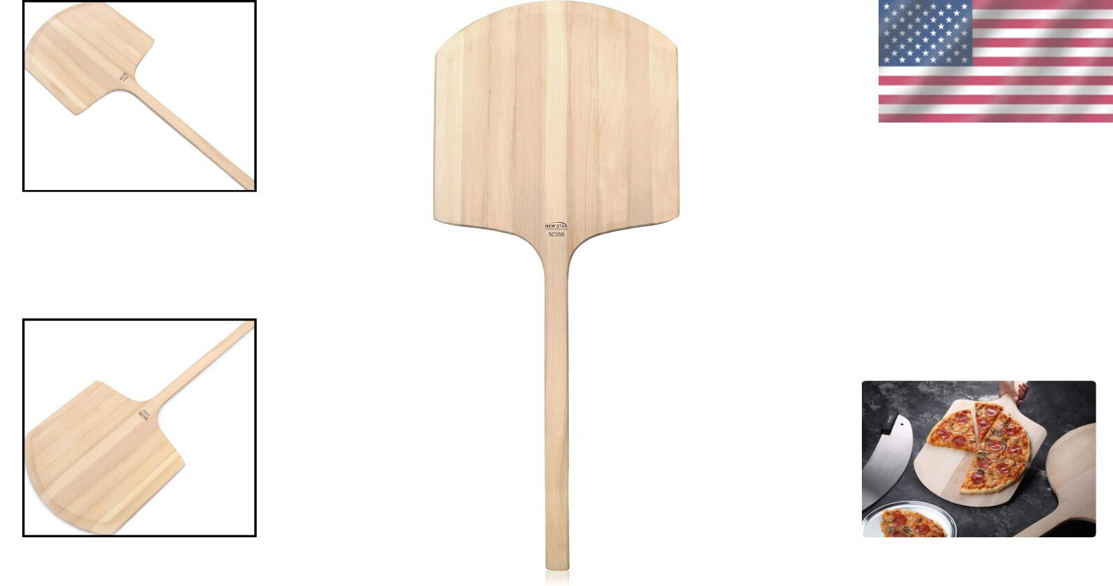 Durable Wooden Pizza Peel - 42" Length, Easy Lift Tapered Blade Design