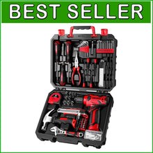 Load image into Gallery viewer, Lightweight 8V Red Cordless Drill with 126-Piece Multi-Functional Tool Set