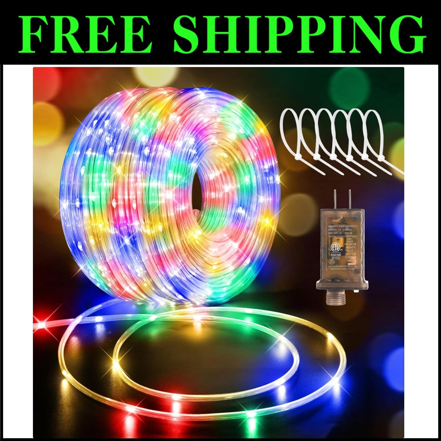 Versatile 1200 LED Flexible Rope Lights with 8 Modes for Indoor/Outdoor Use