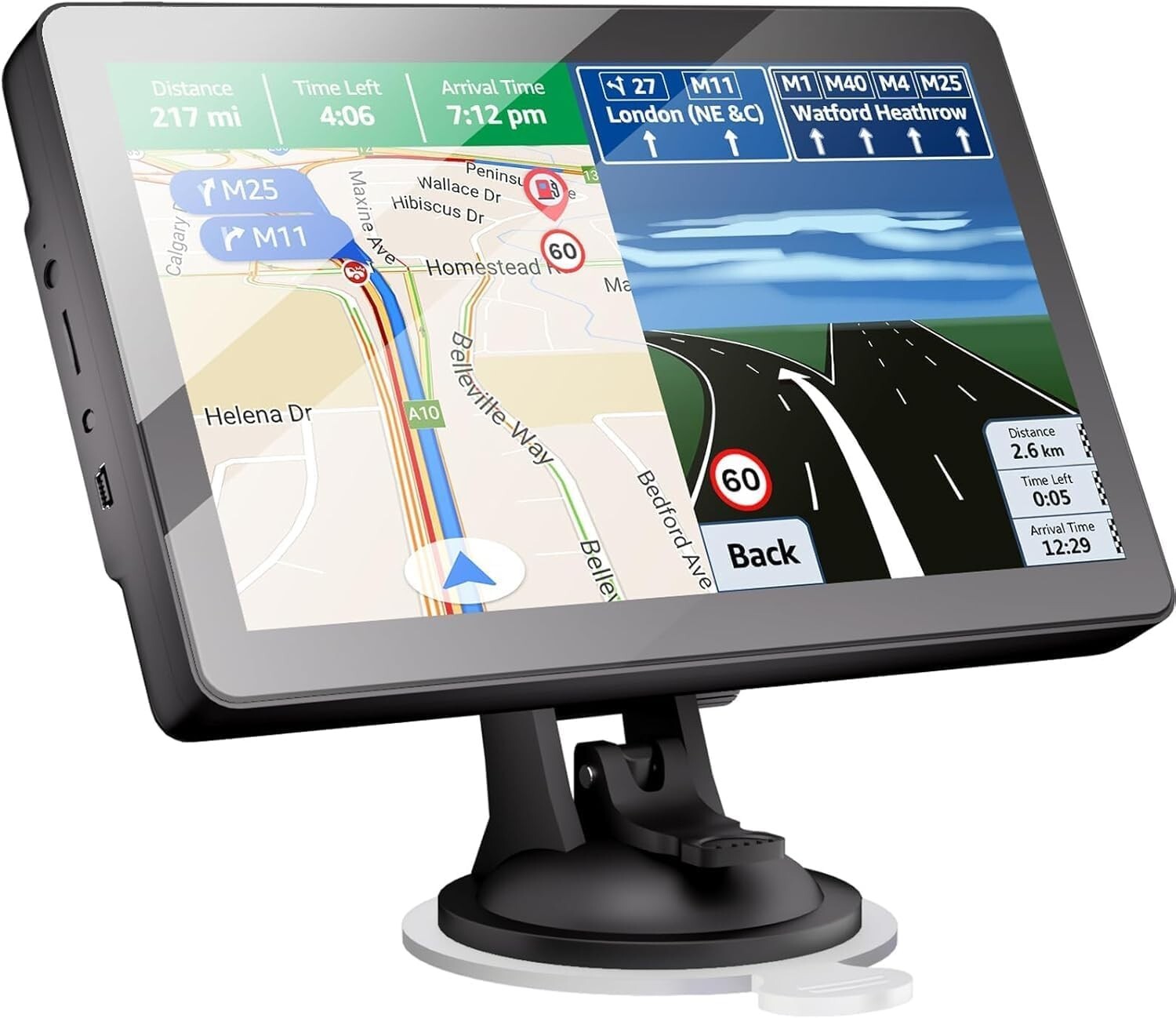 9-Inch Truck GPS Navigator with 2025 Maps & Real Voice Turn-By-Turn Directions