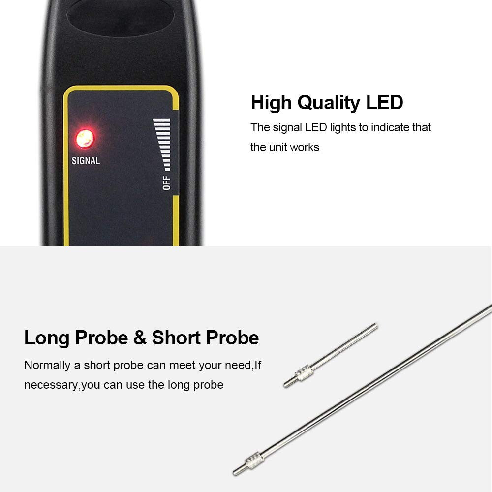 Ultrasonic Automotive Noise Finder Stethoscope with LED Signal Indicator - Black