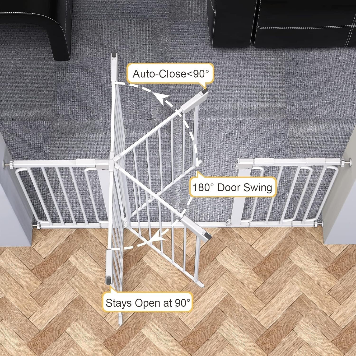 Mom's Choice Winner: Durable Extra Wide Child & Pet Safety Gate (57" Max)