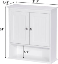 Load image into Gallery viewer, Durable Wall-Mounted Medicine Cabinet with Decorative Paneling &amp; Nickel Handles