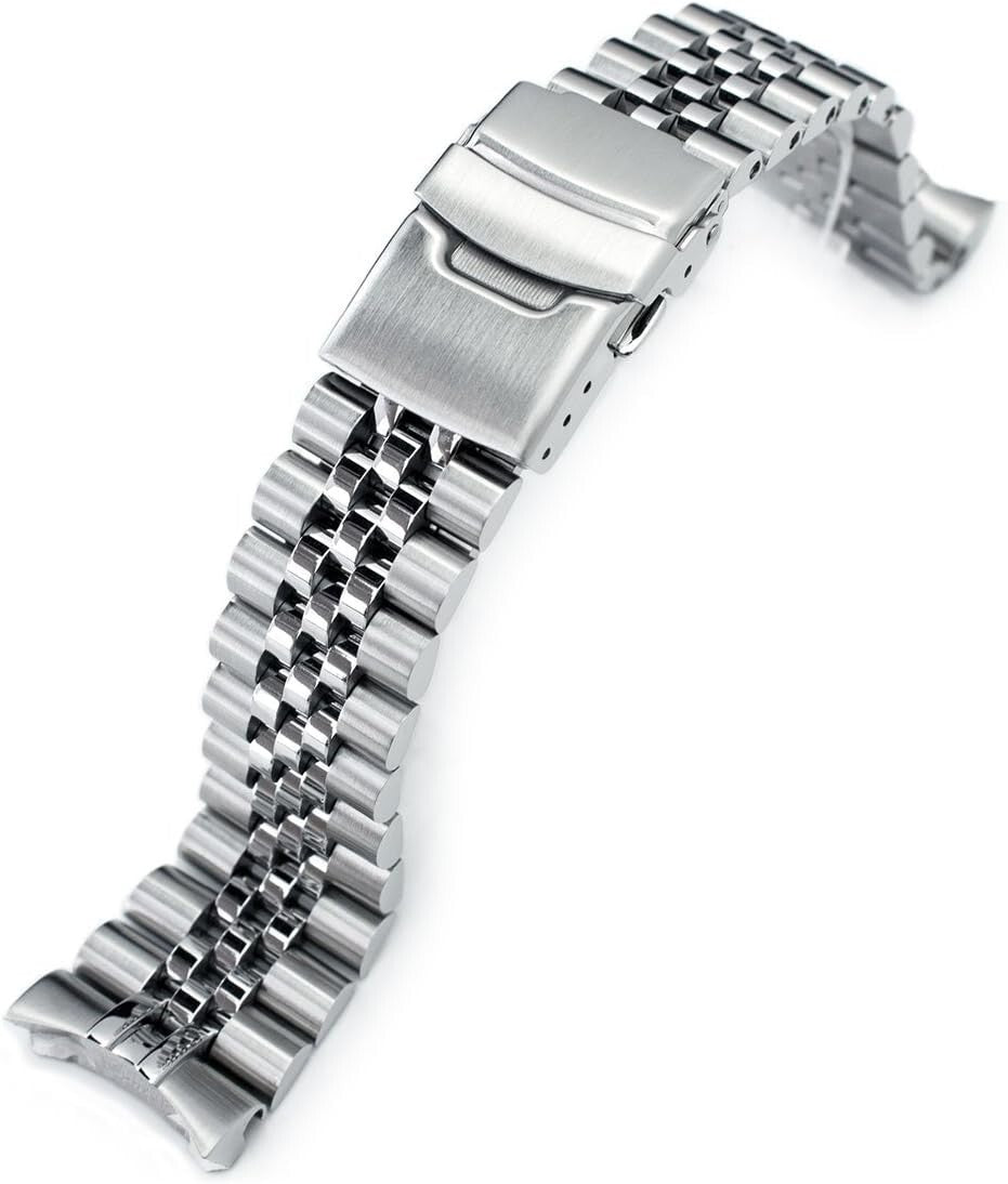 22mm Stainless Steel Watch Band for Seiko Divers with Secure Double Clasp