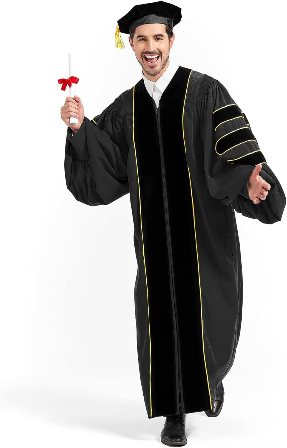 Durable Premium Doctorate Graduation Gown & Tam - Perfect for Faculty Ceremonies