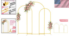 Load image into Gallery viewer, Sturdy Gold Metal Arch Stands for Weddings, Parties &amp; Graduations - 3 Sizes