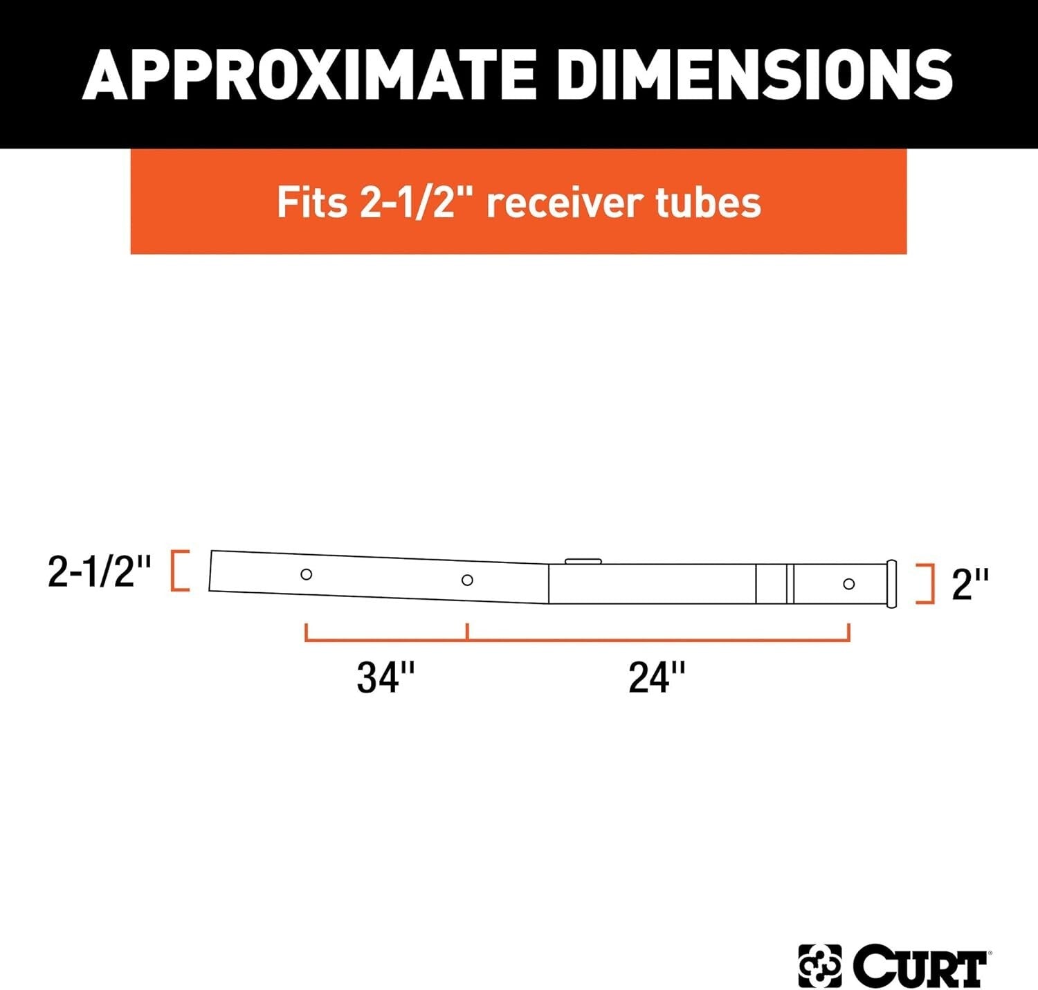 Durable Carbon Steel Hitch Receiver Adapter - 2" Shank, Black Powder Coat Finish
