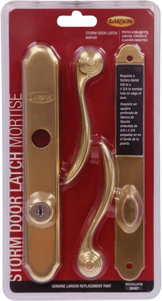 Certified Brass Storm Door Handle Set with Built-In Key Lock & Easy Install