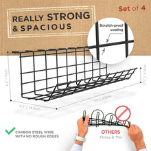Load image into Gallery viewer, Sleek Black Under Desk Cable Management Rack – Effortless Installation Anywhere