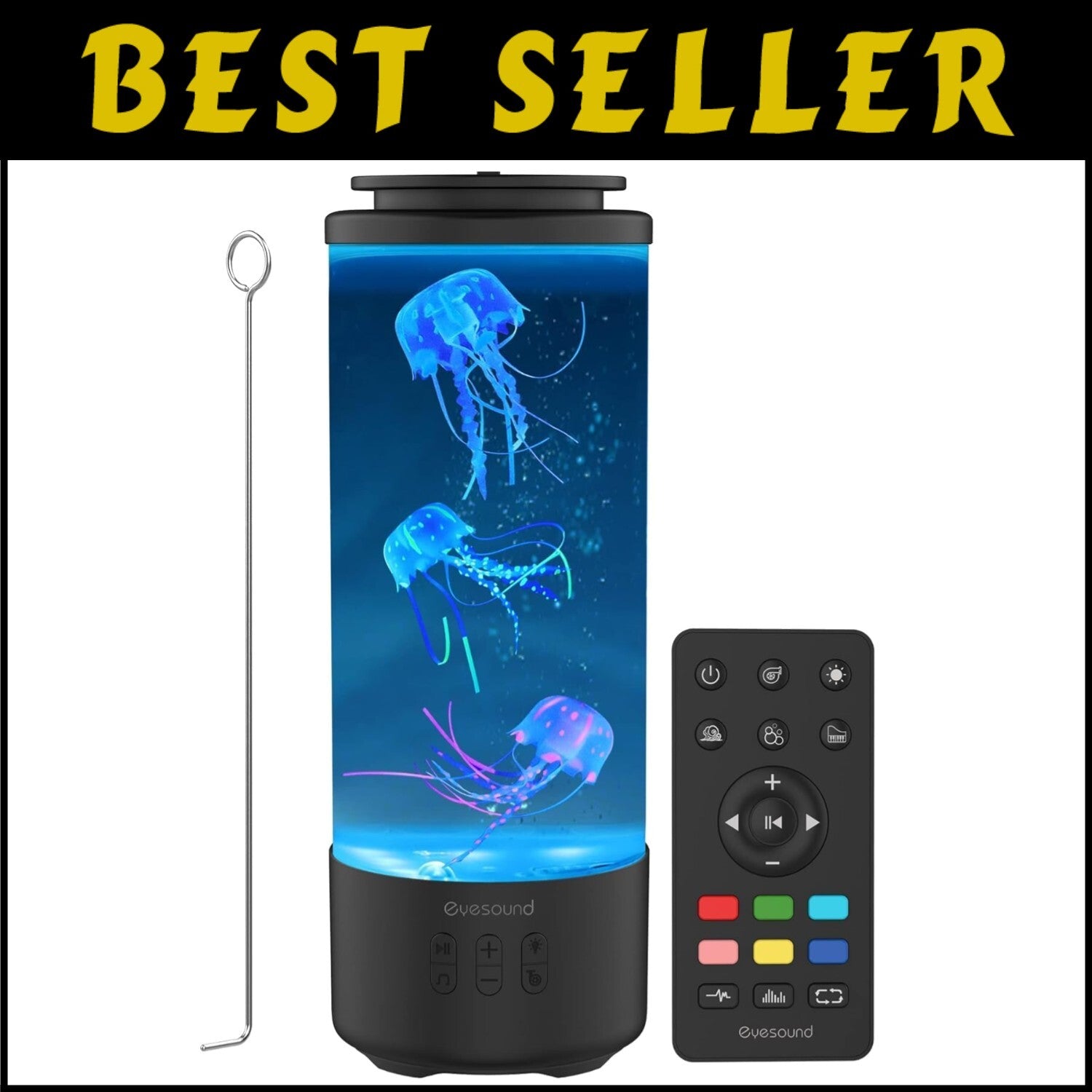 Elegant Jellyfish Night Light with Bluetooth Speaker - 4 Modes & Soothing Sounds