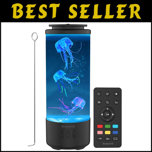 Elegant Jellyfish Night Light with Bluetooth Speaker - 4 Modes & Soothing Sounds