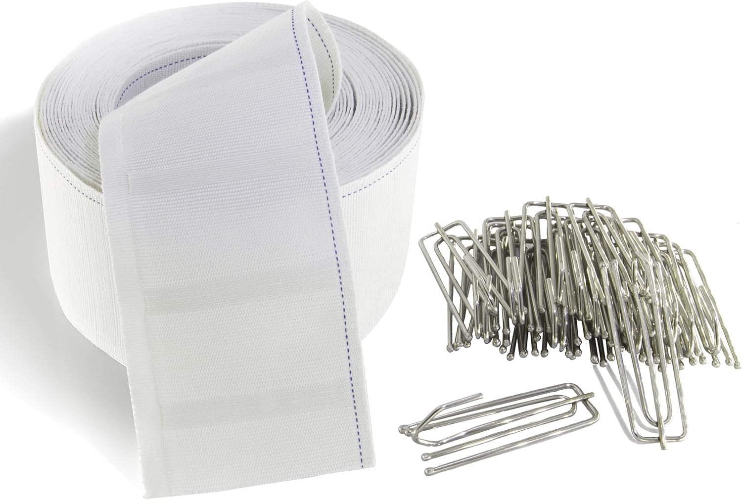 20 Yard Pleat Tape Set with 40 Stainless Steel Clips for Elegant Curtains