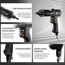 Load image into Gallery viewer, Pneumatic Rivet Nut Gun with Self-Locking Head - Adjustable Speed 1/4, 5/16, 3/8