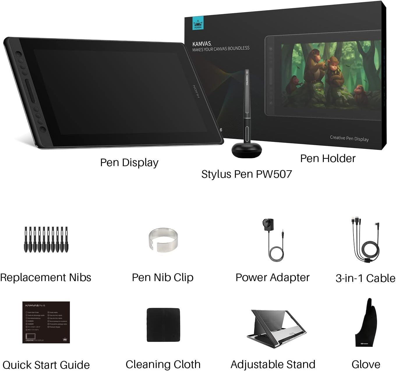 Full-Laminated 15.6" Drawing Tablet with Compatibility for Windows, Mac, Linux
