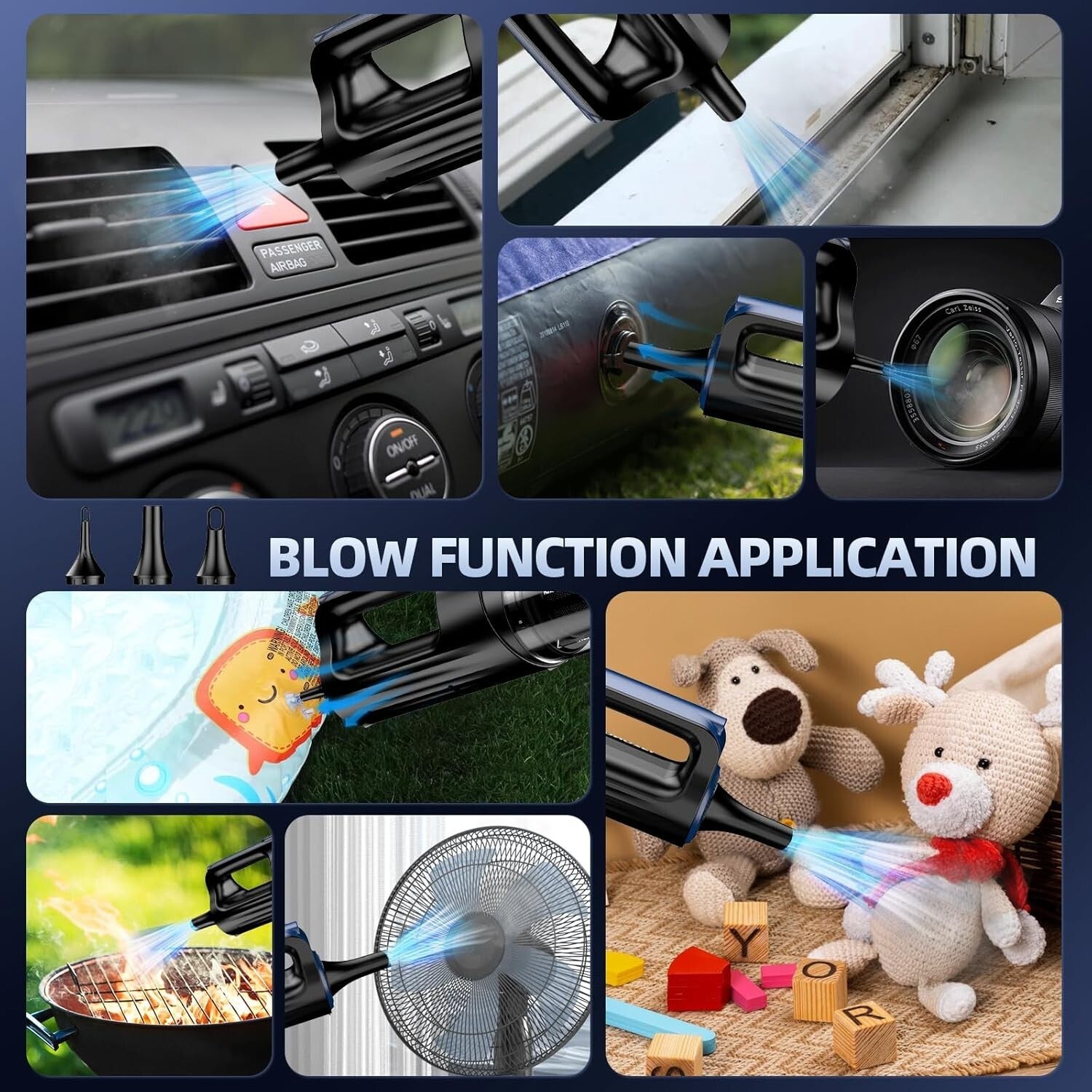 Quiet & Efficient Cordless Car Vacuum, 7800mAh Battery – Pet Hair Solution