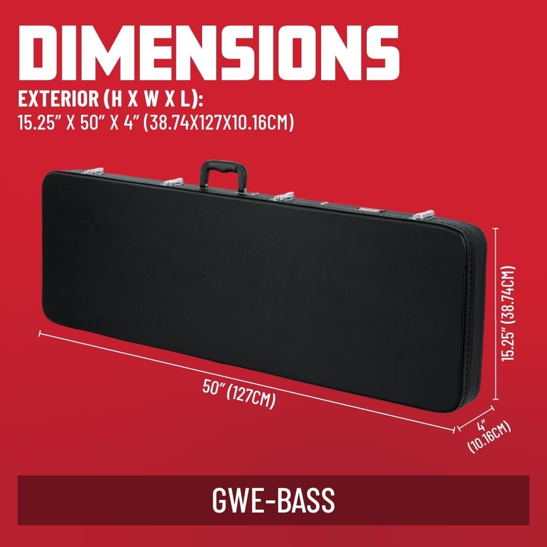 Locking Latch Bass Guitar Case - Hard-Wood Protection for Electric Instruments