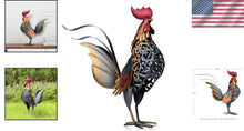 Load image into Gallery viewer, Charming Metal Rooster Statue - Versatile Sculpture for Indoor and Outdoor Use