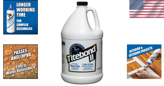 Gallon of II Extend Wood Glue - Longer Assembly Time for Crafting and Repairs