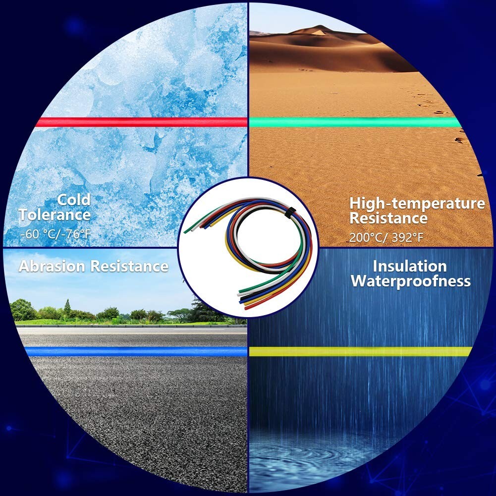 Flexible 18 AWG Electrical Wire Spools - 50ft Each, Tinned Copper in 6 Colors