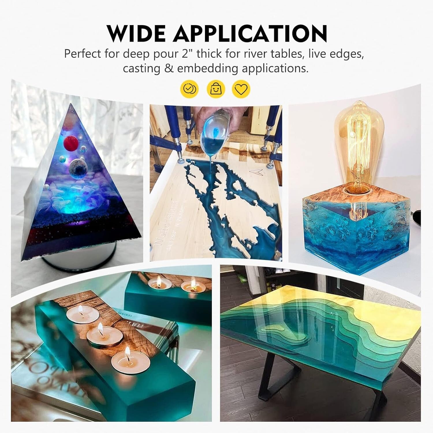 3 Gallon Crystal Clear Epoxy Resin Kit with Pump: Ideal for Art & Jewelry Making