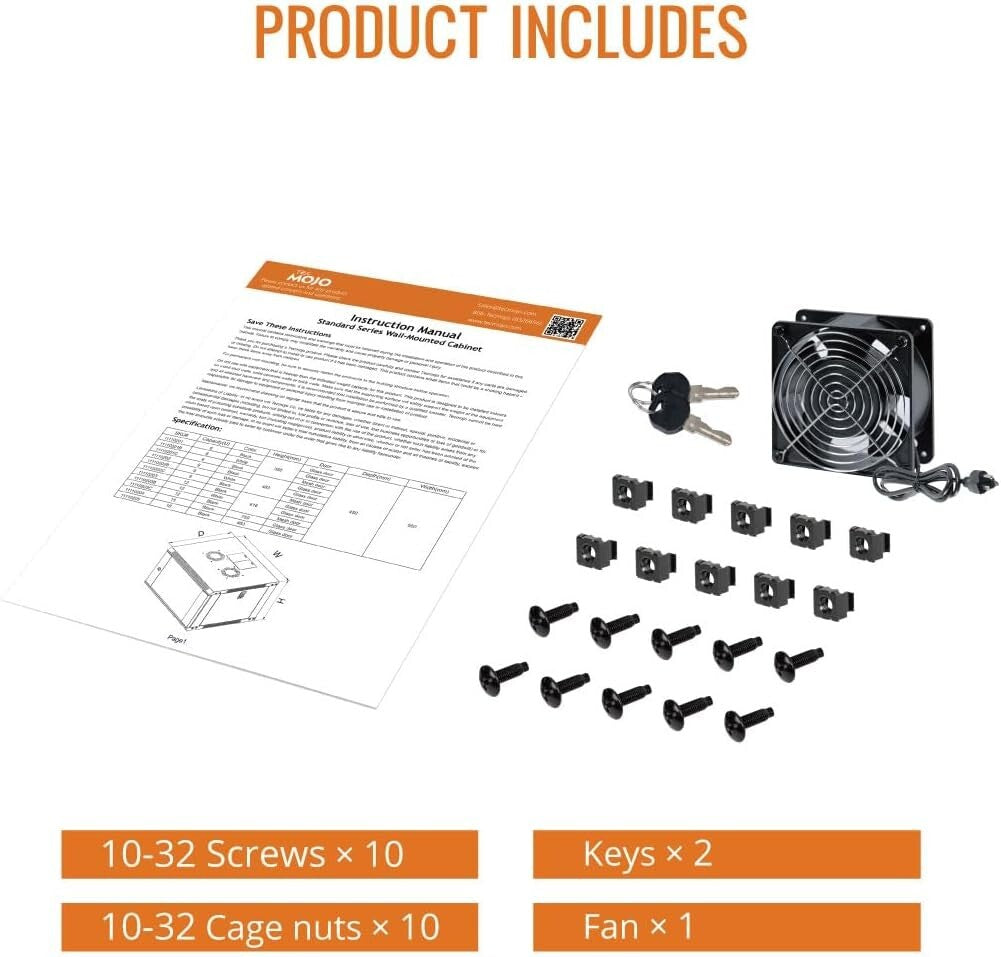 Versatile 12U Wall Mount Server Cabinet with Cooling Fan - Ideal for A/V Devices