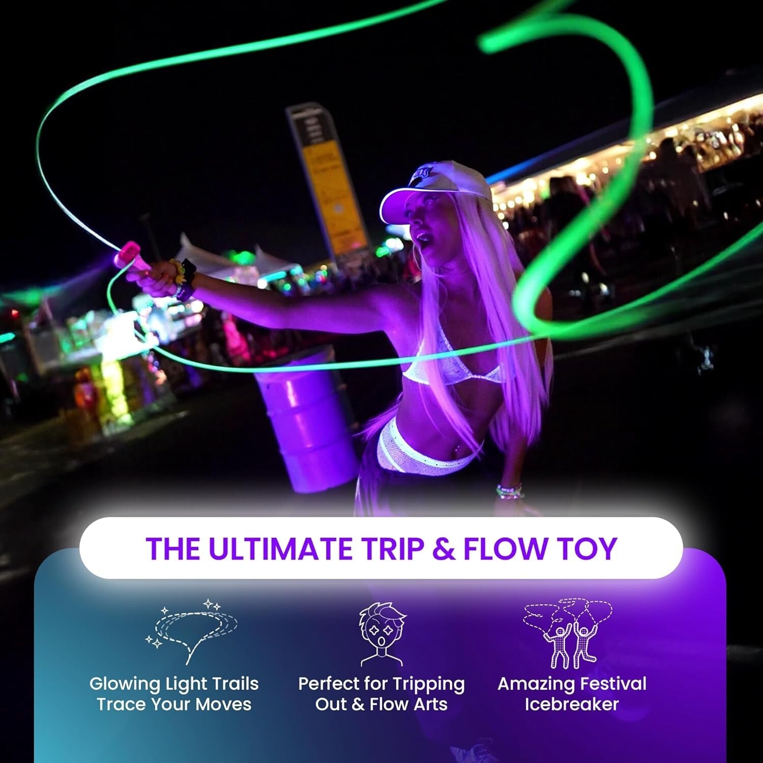 Rechargeable Glow String Shooter with UV Blacklight - Ultimate Kids STEM Toy