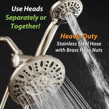 Load image into Gallery viewer, Luxurious 6-Setting Rainfall &amp; Handheld Shower Combo - Easy Install in Nickel