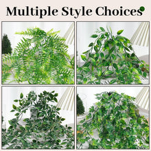 Load image into Gallery viewer, 8-Piece Artificial Ivy and Eucalyptus Hanging Plants in Elegant White Pots