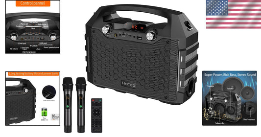 Powerful Bluetooth Karaoke Machine with UHF Mics - Ideal for Parties & Teaching