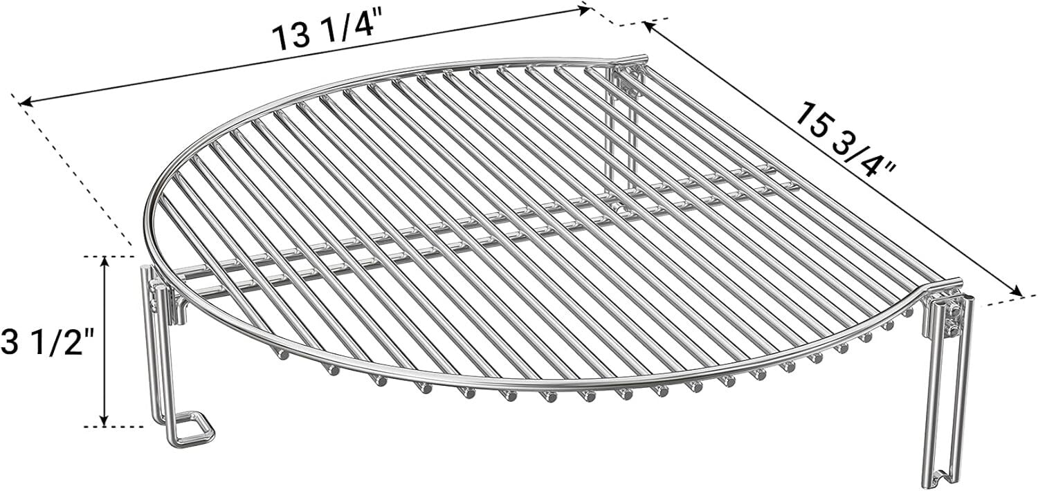 Flexible Stainless Steel Cooking Grate for Outdoor Charcoal Grilling - 15.6"D