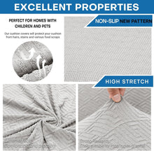 Load image into Gallery viewer, Super Stretch Jacquard Chair Covers for Living Room - 2-Piece Silver Grey Set