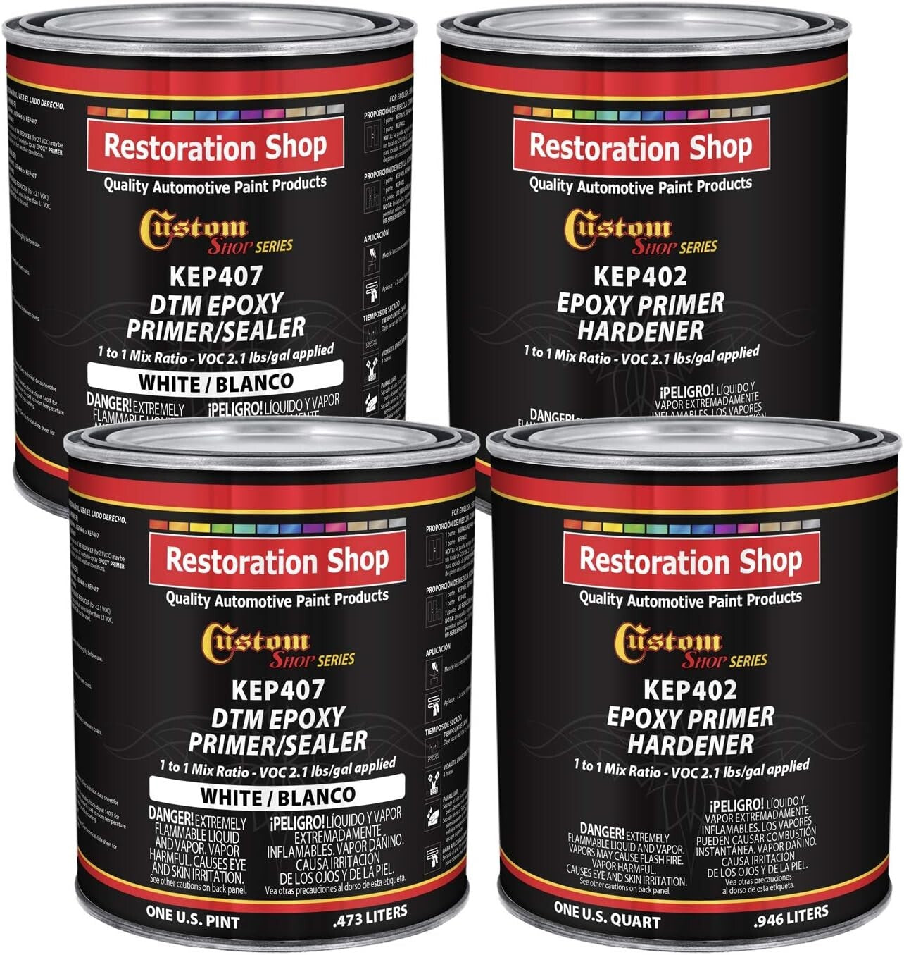 Fast-Drying White Epoxy Primer/Sealer Kit - 2 Qt. Primer & Hardener Included