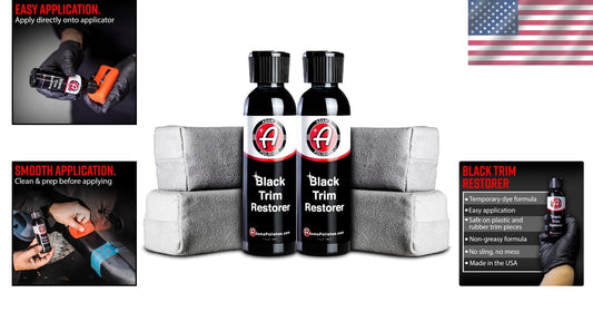 2-Pack Plastic Trim Restoration - Rich Black Color, Lasts for Months, USA Made