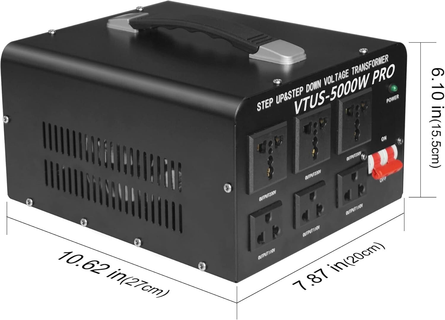 Efficient 5000W Voltage Converter with Three Sockets - Seamless Power Adaptation