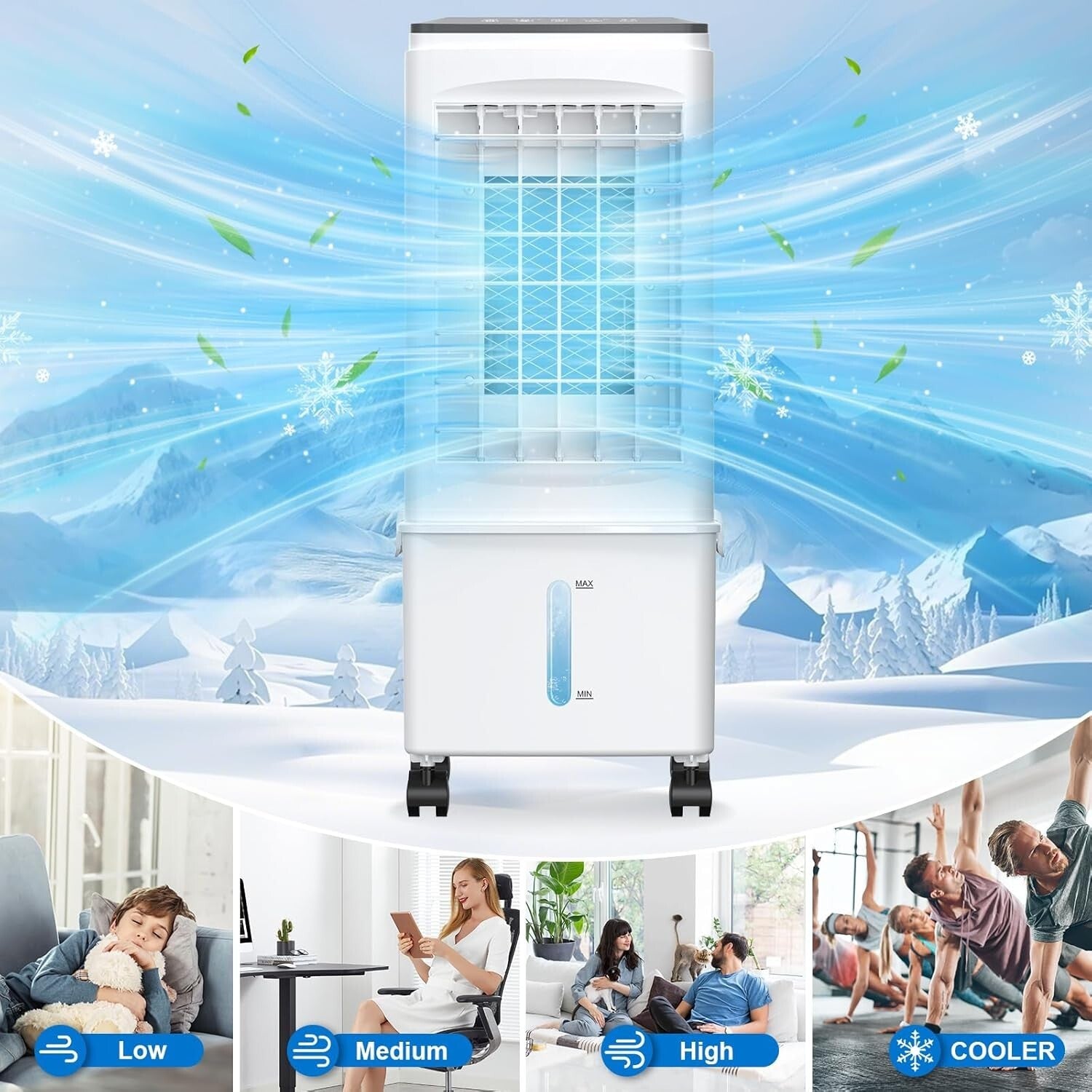 Energy-Saving 2025 Portable AC - 2.5 Gal Tank & Remote Control Convenience