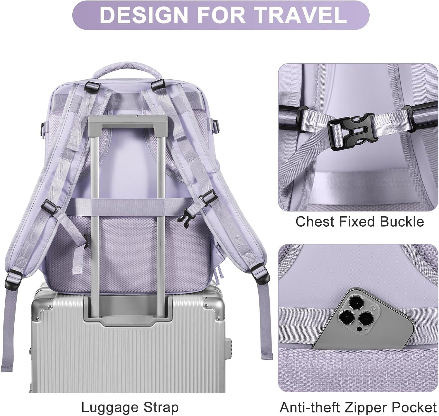 Lightweight Travel Backpack with Anti-Theft Pocket - Versatile for Adventures