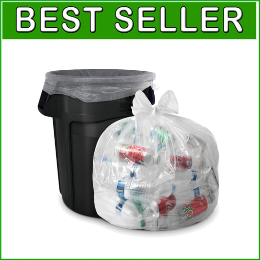60 Gallon Heavy Duty Clear Trash Bags - 100 Pack for Reliable Waste Disposal